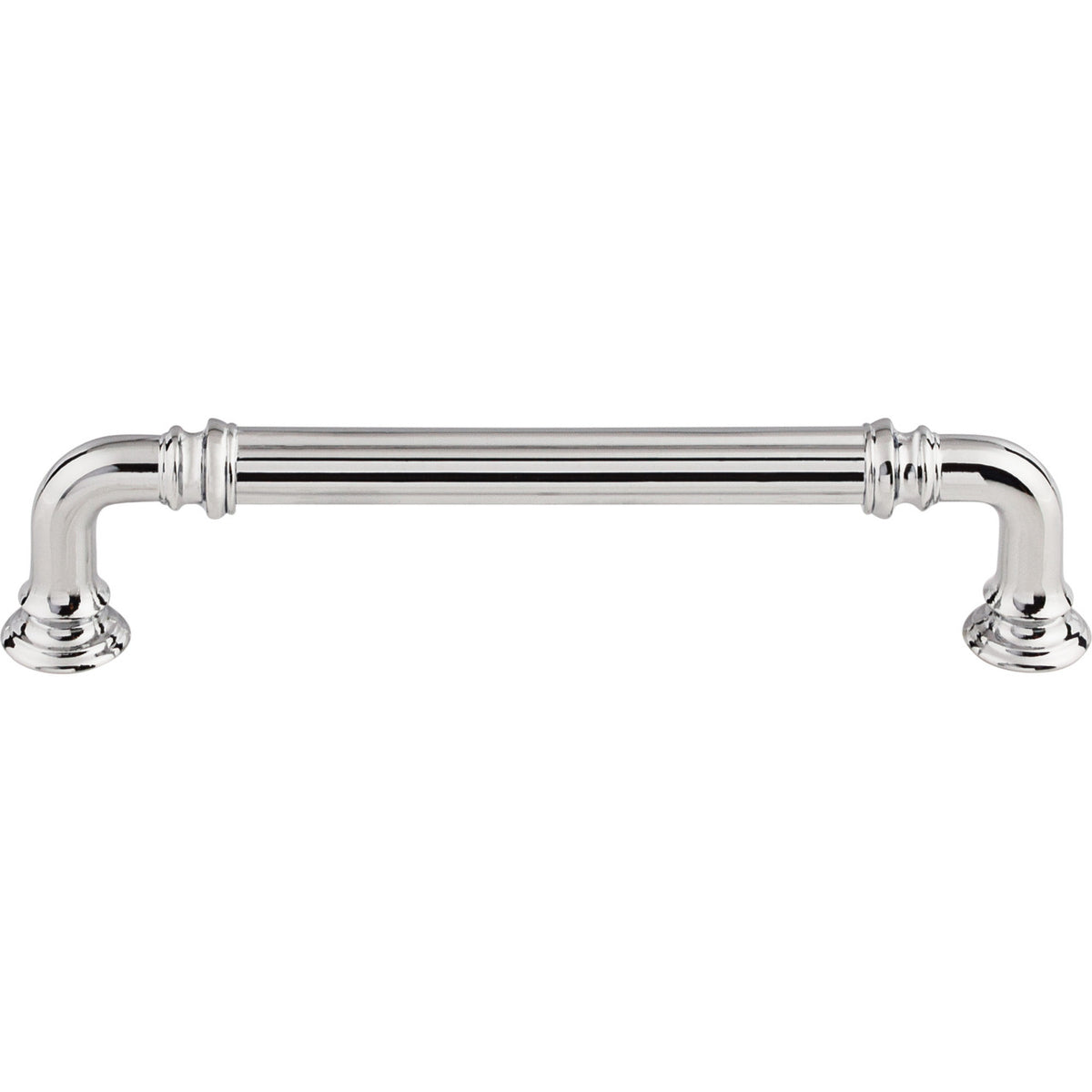 Top Knobs TK323PC: 5" cc Reeded D-Handle Cabinet Pull - Polished Chrome