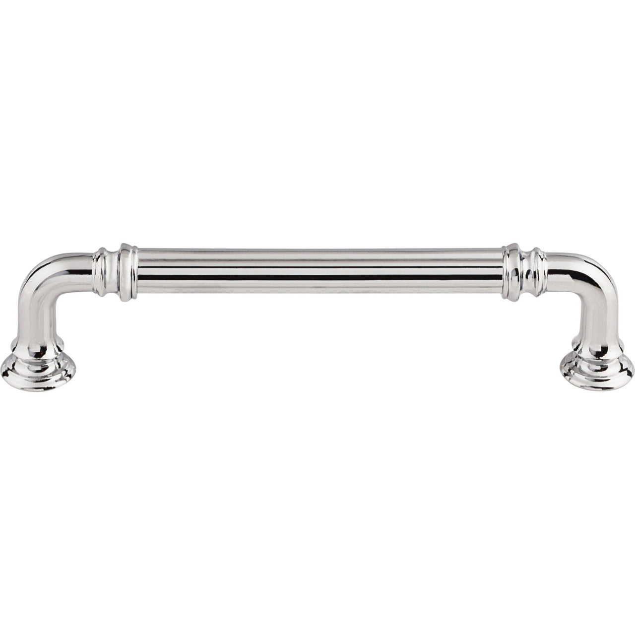 Top Knobs TK323PC: 5" cc Reeded D-Handle Cabinet Pull - Polished Chrome
