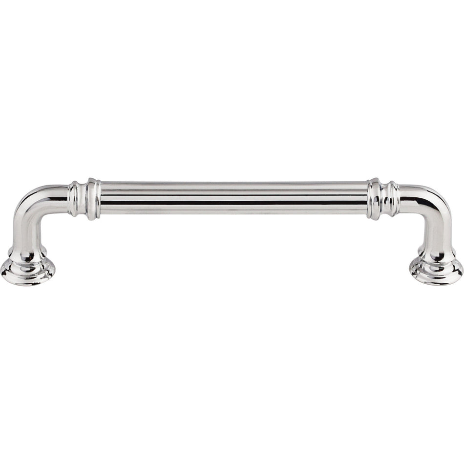 Top Knobs TK323PC: 5" cc Reeded D-Handle Cabinet Pull - Polished Chrome
