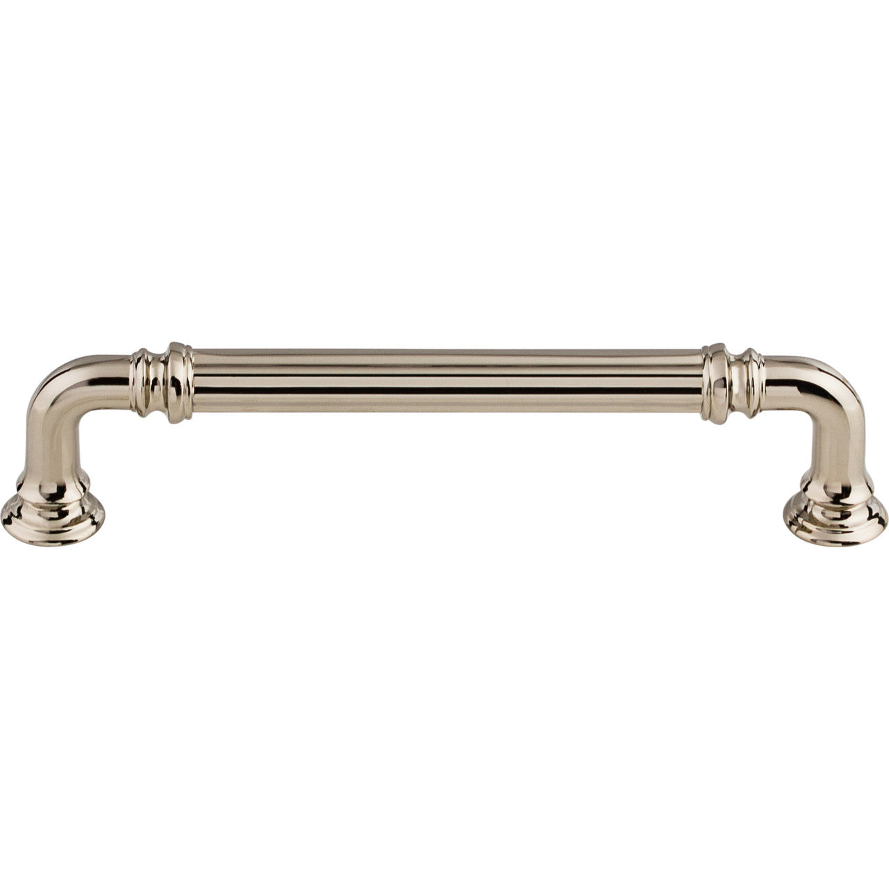 Top Knobs TK323PN: 5" cc Reeded D-Handle Cabinet Pull - Polished Nickel