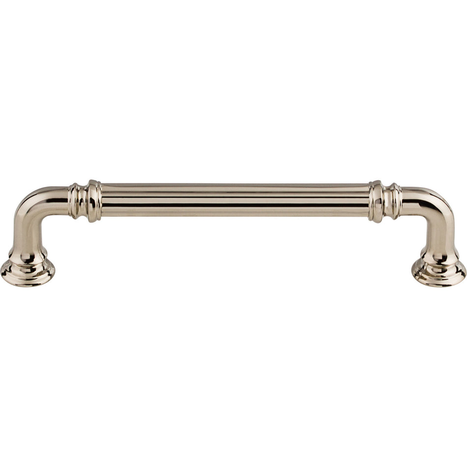 Top Knobs TK323PN: 5" cc Reeded D-Handle Cabinet Pull - Polished Nickel