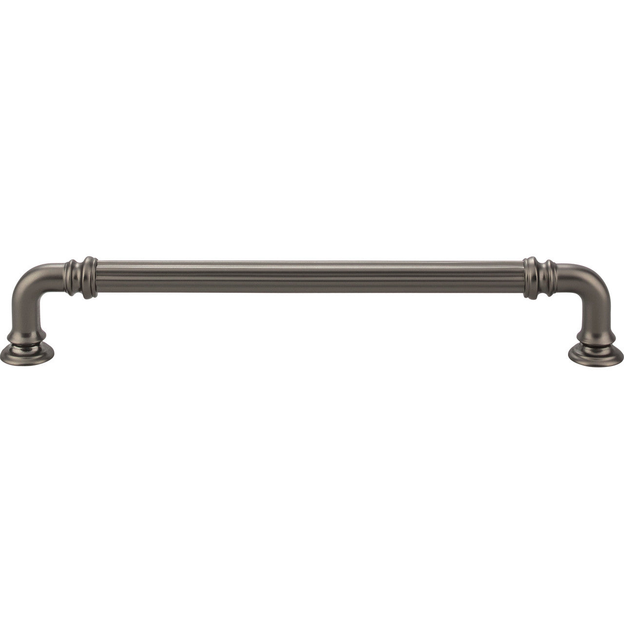 Top Knobs TK324AG: 7" cc Reeded D-Handle Cabinet Pull - Ash Gray
