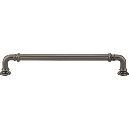 Top Knobs TK324AG: 7" cc Reeded D-Handle Cabinet Pull - Ash Gray