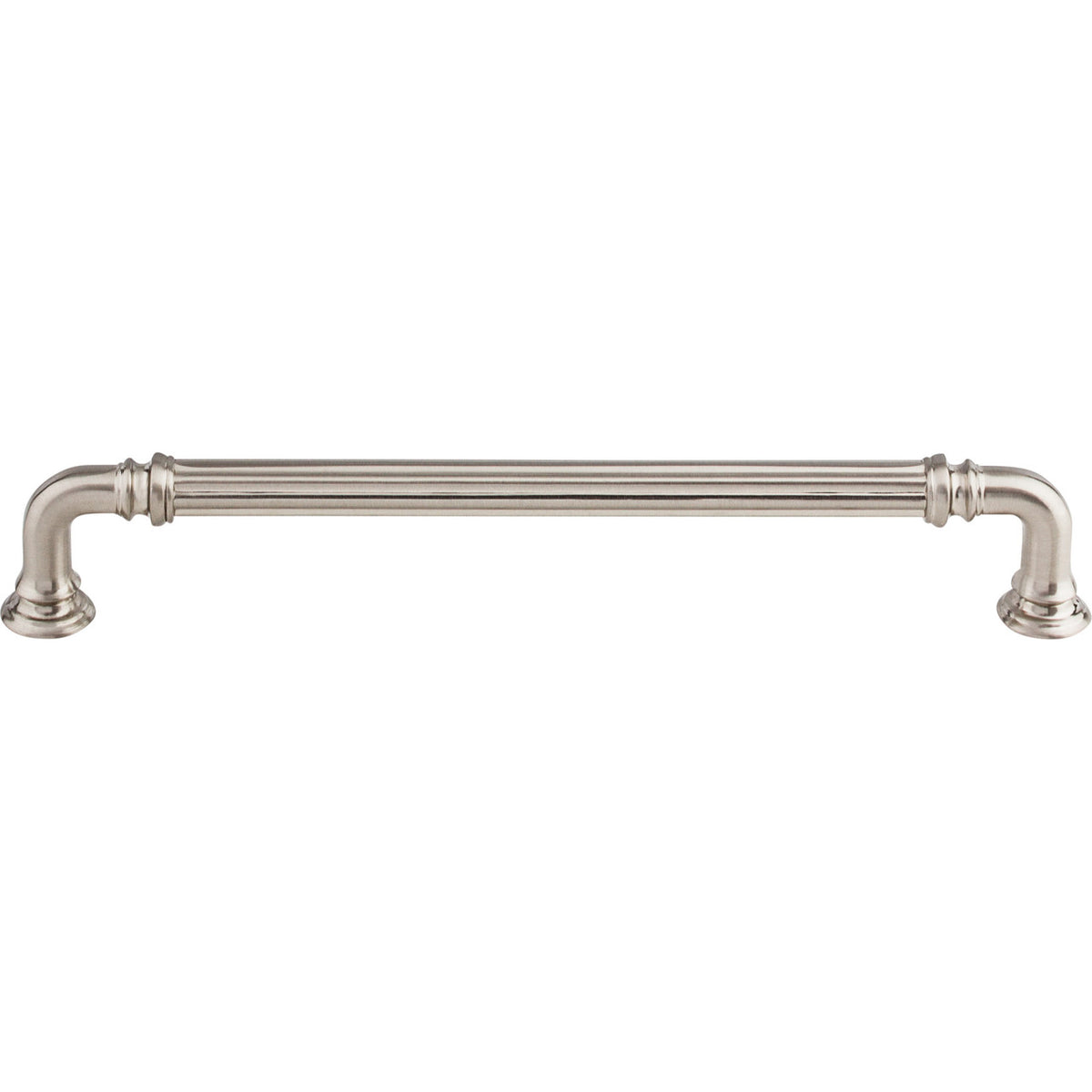 Top Knobs TK324BSN: 7" cc Reeded D-Handle Cabinet Pull - Brushed Satin Nickel