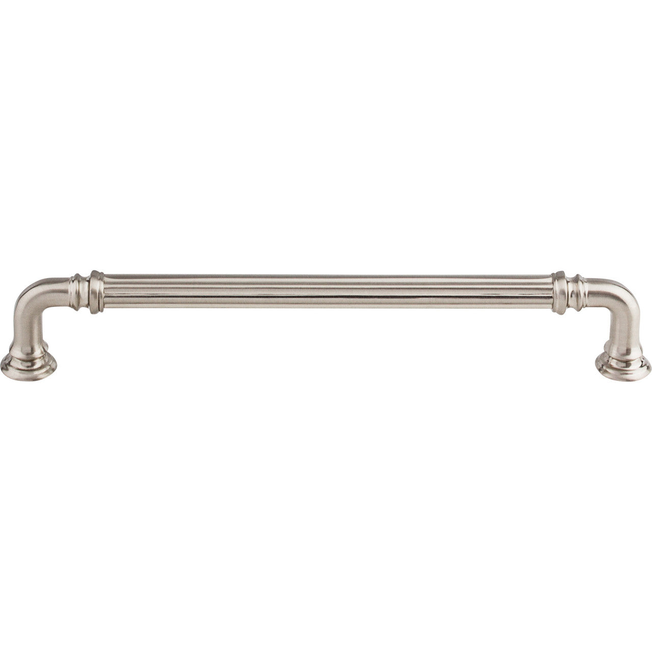 Top Knobs TK324BSN: 7" cc Reeded D-Handle Cabinet Pull - Brushed Satin Nickel