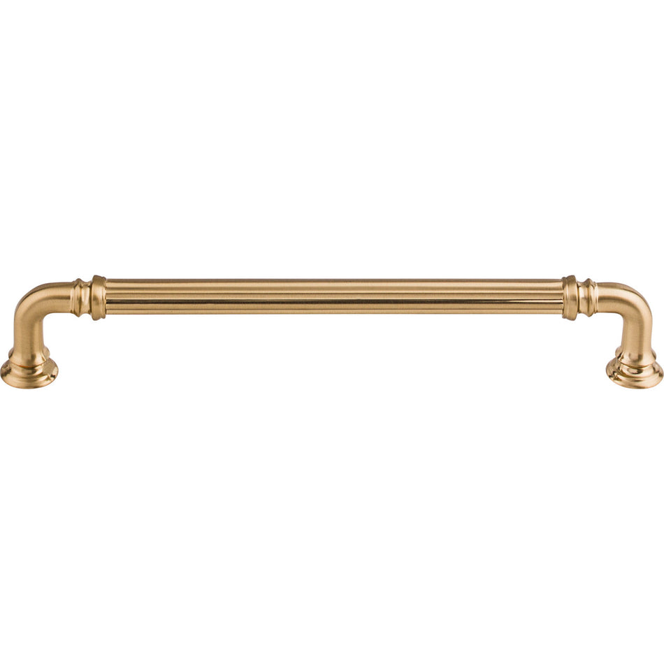 Top Knobs TK324HB: 7" cc Reeded D-Handle Cabinet Pull - Honey Bronze
