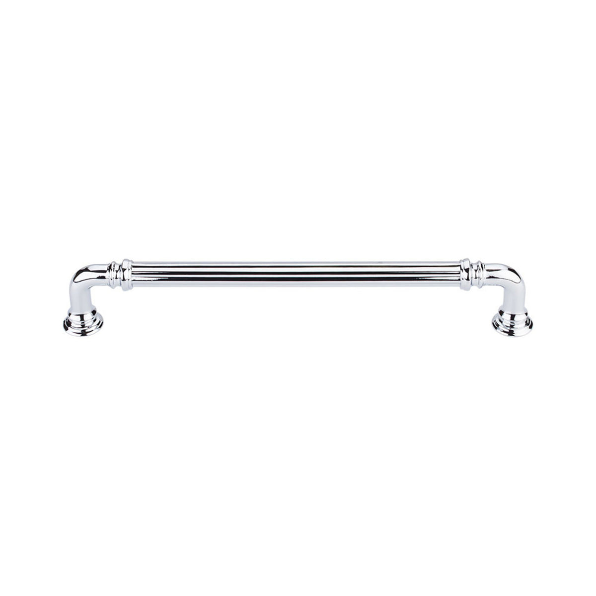 Top Knobs TK324PC: 7" cc Reeded D-Handle Cabinet Pull - Polished Chrome