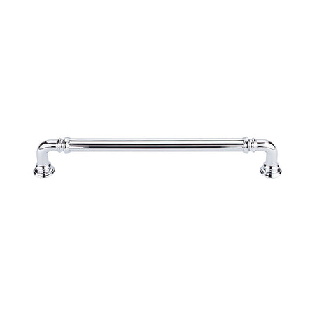 Top Knobs TK324PC: 7" cc Reeded D-Handle Cabinet Pull - Polished Chrome
