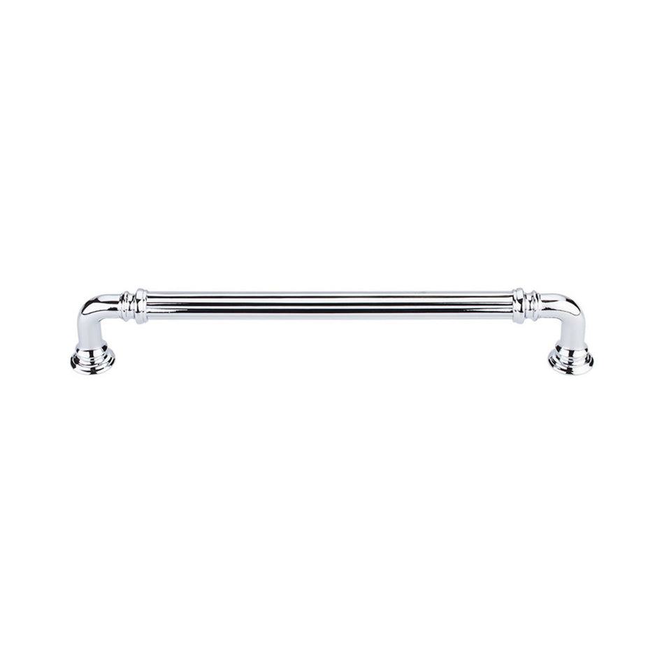 Top Knobs TK324PC: 7" cc Reeded D-Handle Cabinet Pull - Polished Chrome