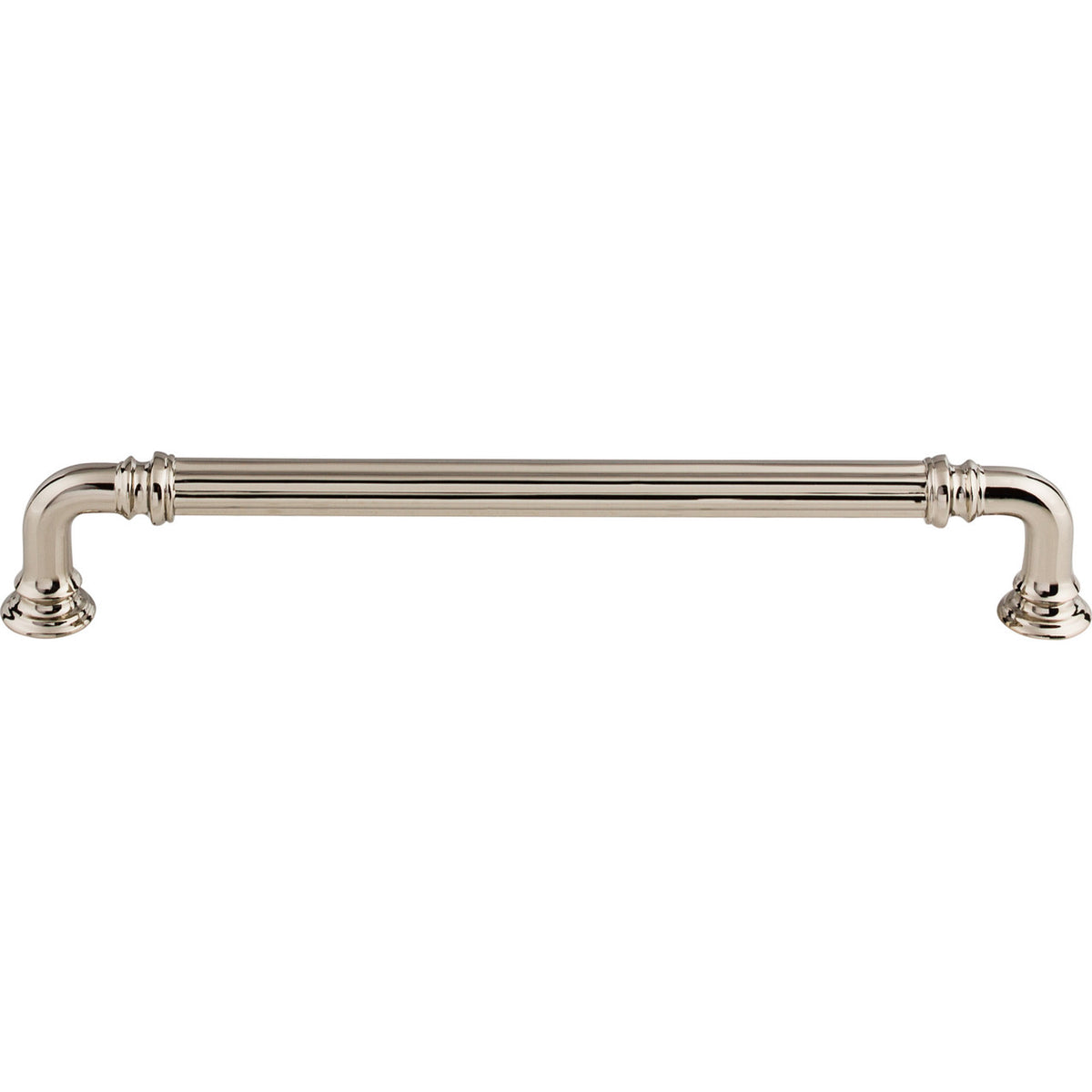 Top Knobs TK324PN: 7" cc Reeded D-Handle Cabinet Pull - Polished Nickel