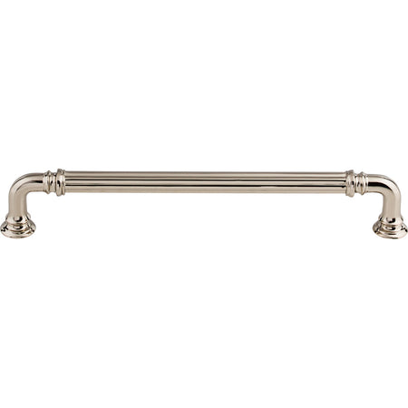 Top Knobs TK324PN: 7" cc Reeded D-Handle Cabinet Pull - Polished Nickel