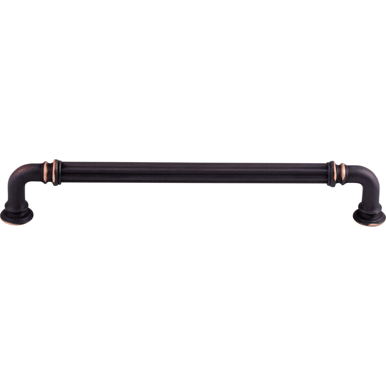 Top Knobs TK324UM: 7" cc Reeded D-Handle Cabinet Pull - Umbrio