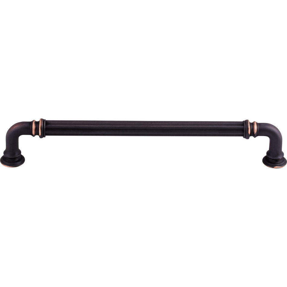 Top Knobs TK324UM: 7" cc Reeded D-Handle Cabinet Pull - Umbrio