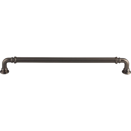 Top Knobs TK325AG: 9" cc Reeded D-Handle Cabinet Pull - Ash Gray