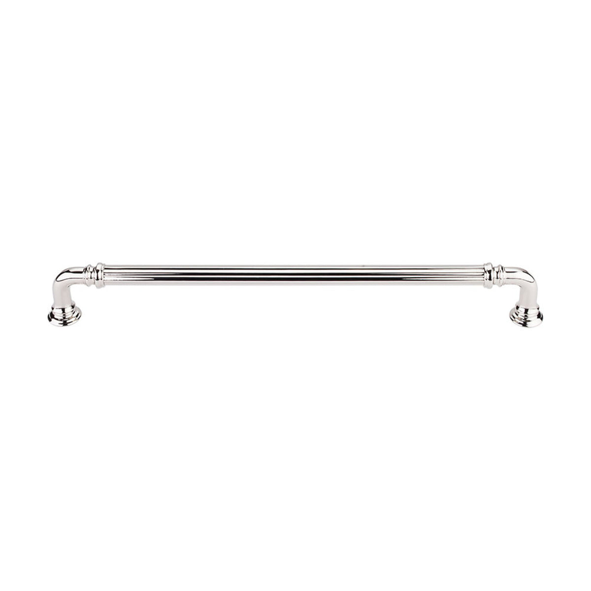 Top Knobs TK325PN: 9" cc Reeded D-Handle Cabinet Pull - Polished Nickel