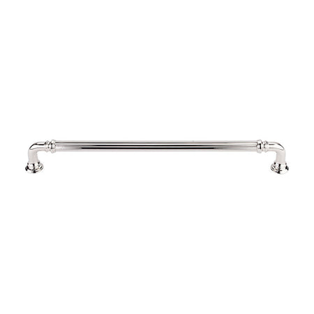 Top Knobs TK325PN: 9" cc Reeded D-Handle Cabinet Pull - Polished Nickel