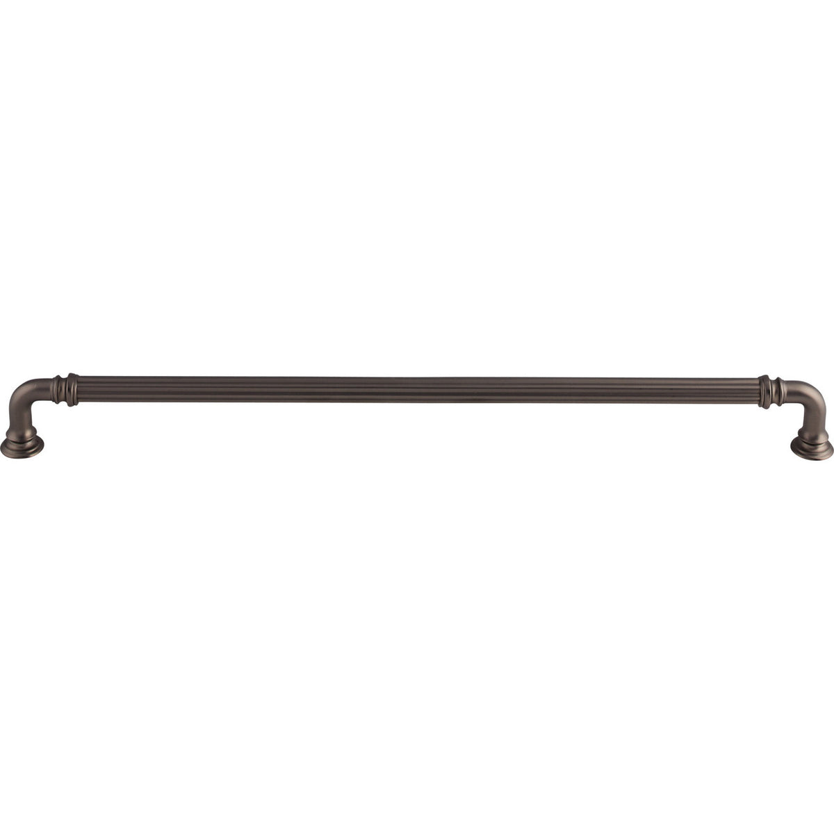 Top Knobs TK326AG: 12" cc Reeded D-Handle Cabinet Pull - Ash Gray