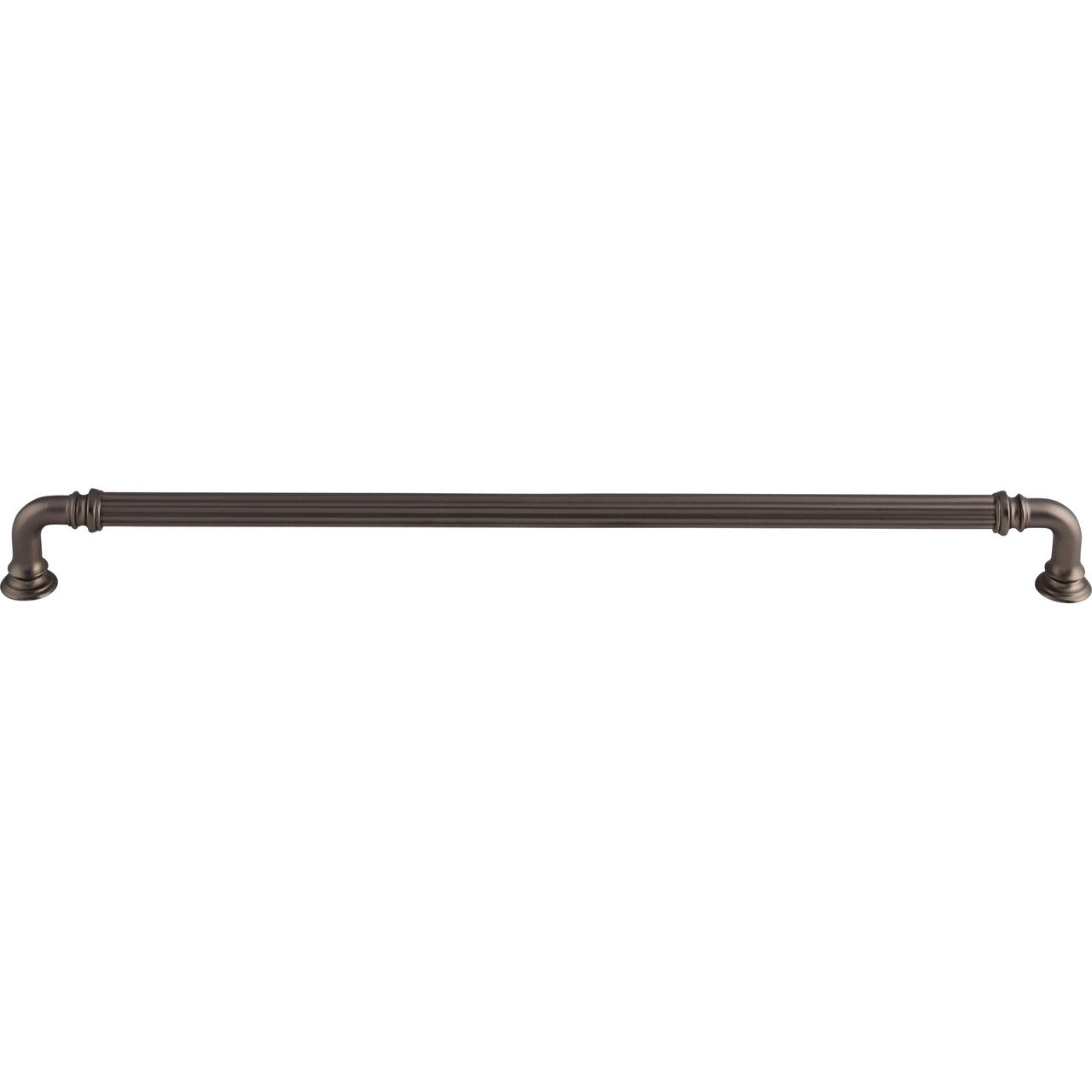 Top Knobs TK326AG: 12" cc Reeded D-Handle Cabinet Pull - Ash Gray
