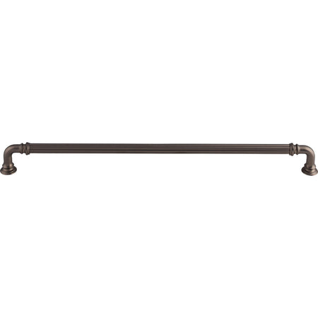 Top Knobs TK326AG: 12" cc Reeded D-Handle Cabinet Pull - Ash Gray