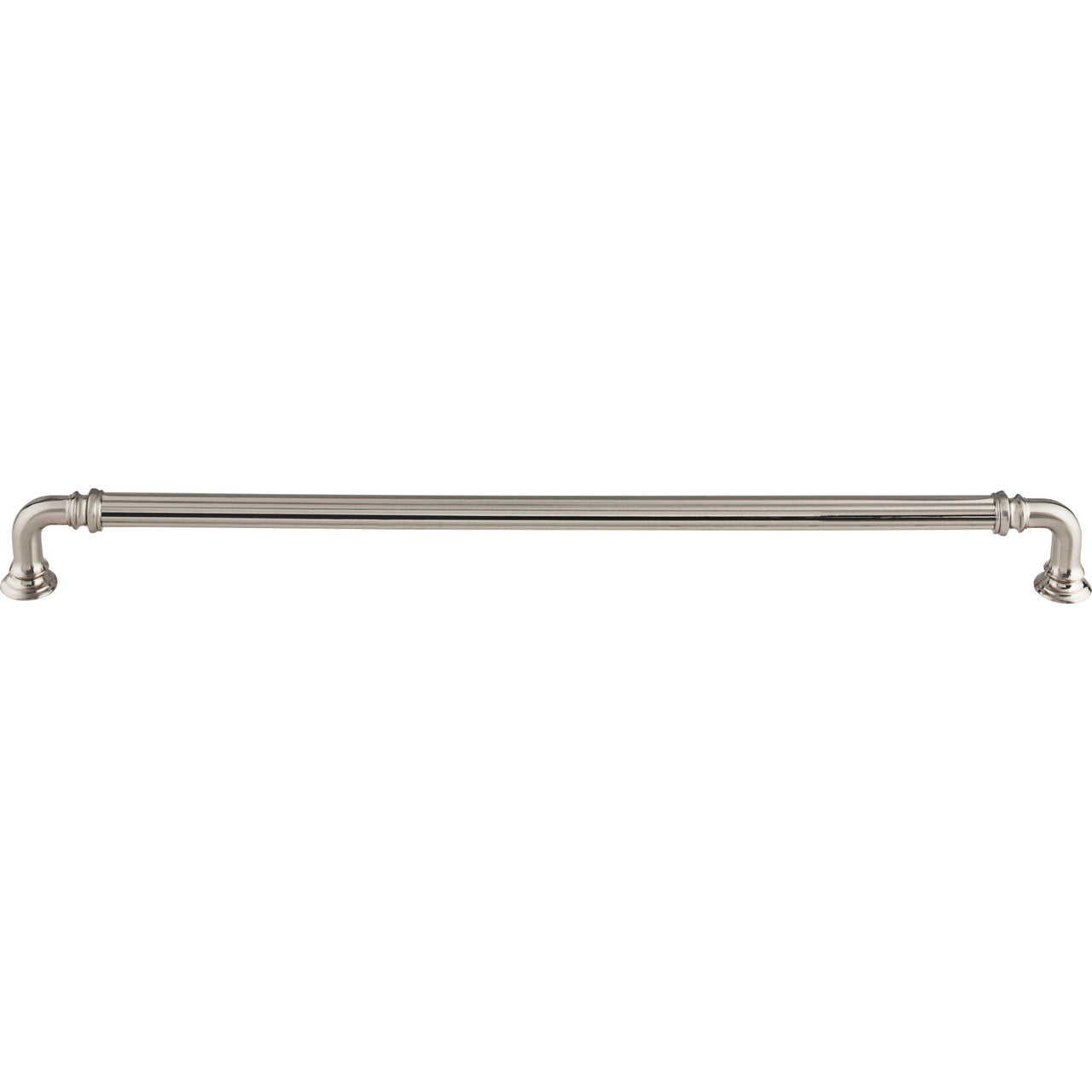 Top Knobs TK326BSN: 12" cc Reeded D-Handle Cabinet Pull - Brushed Satin Nickel