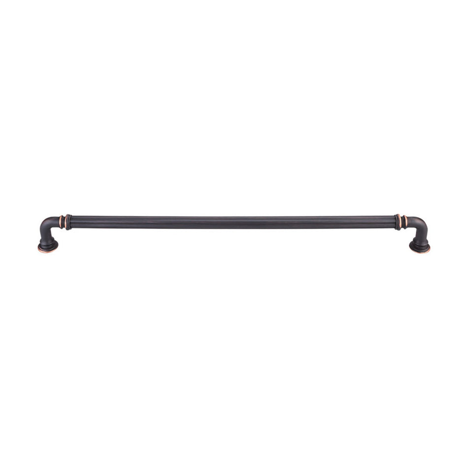 Top Knobs TK326UM: 12" cc Reeded D-Handle Cabinet Pull - Umbrio