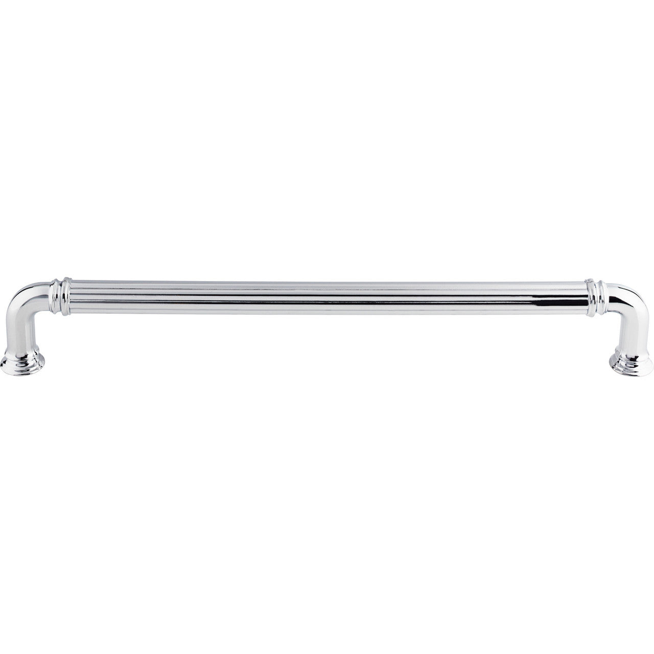 Top Knobs TK327PC: 12" cc Reeded D-Handle Appliance Pull - Polished Chrome