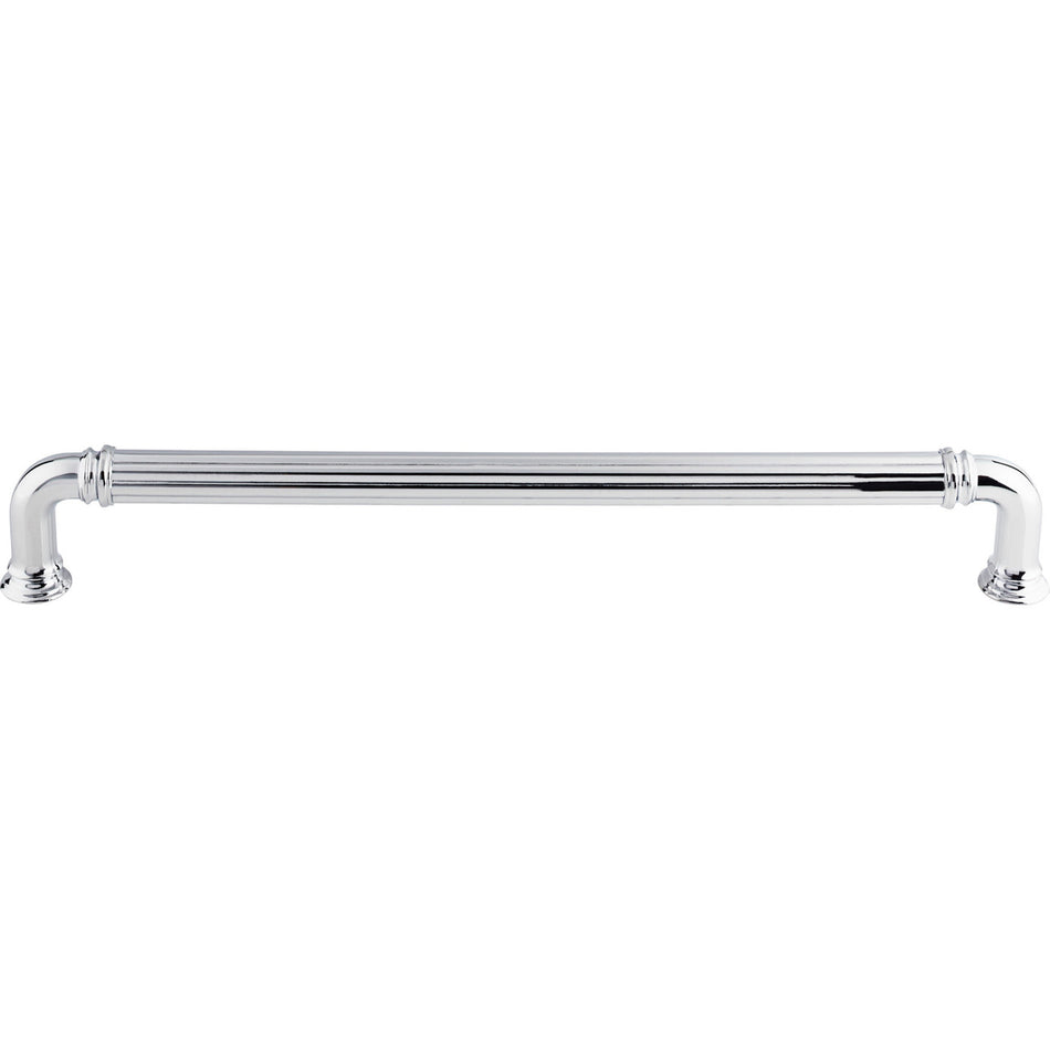 Top Knobs TK327PC: 12" cc Reeded D-Handle Appliance Pull - Polished Chrome