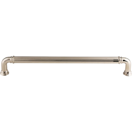 Top Knobs TK328PN: 18" cc Reeded D-Handle Appliance Pull - Polished Nickel