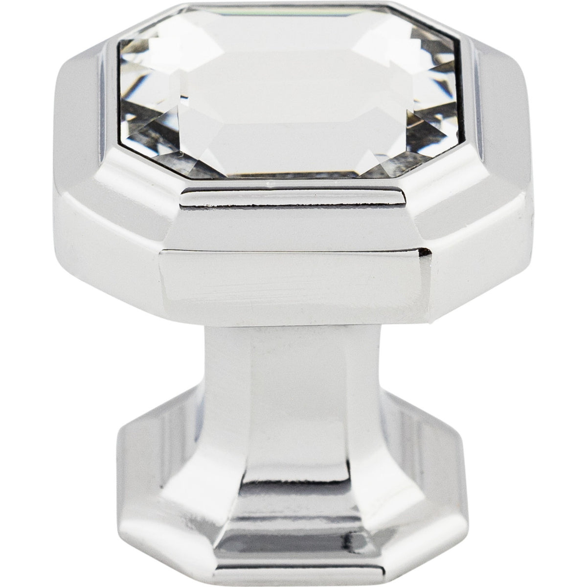 Top Knobs TK390PC: 1-1/8" Emerald Octagonal Cabinet Knob - Clear Crystal/Polished Chrome