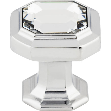 Top Knobs TK390PC: 1-1/8" Emerald Octagonal Cabinet Knob - Clear Crystal/Polished Chrome