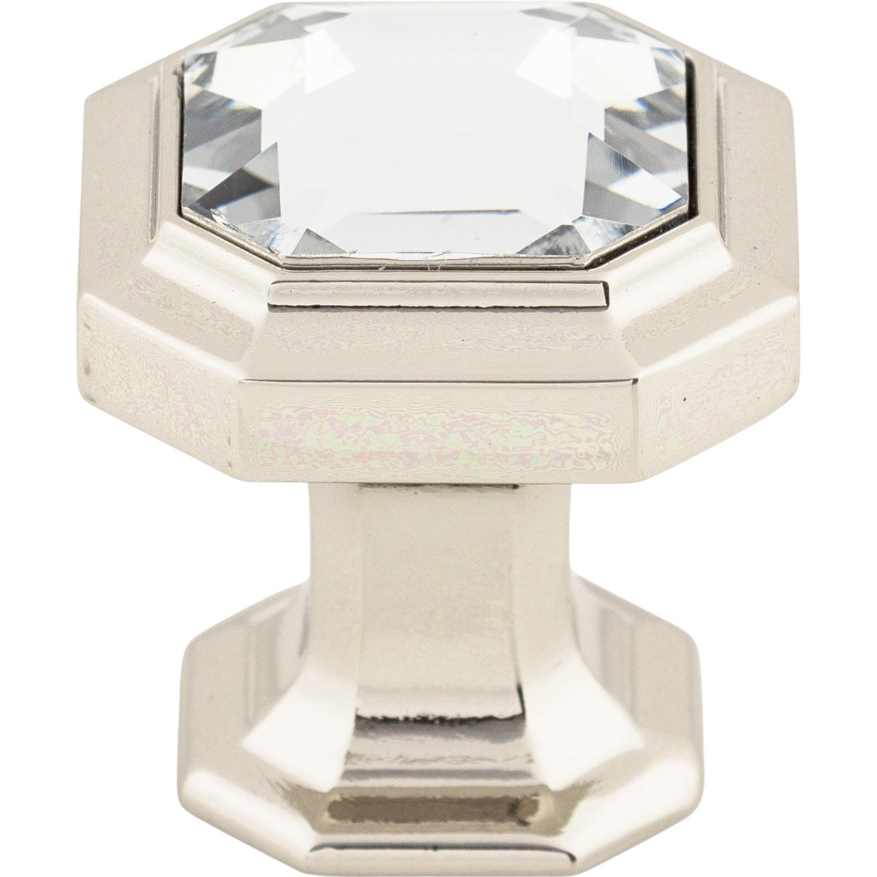 Top Knobs TK390PN: 1-1/8" Emerald Octagonal Cabinet Knob - Clear Crystal/Polished Nickel