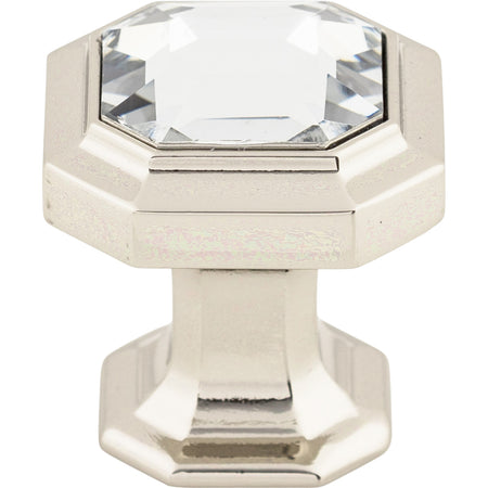 Top Knobs TK390PN: 1-1/8" Emerald Octagonal Cabinet Knob - Clear Crystal/Polished Nickel