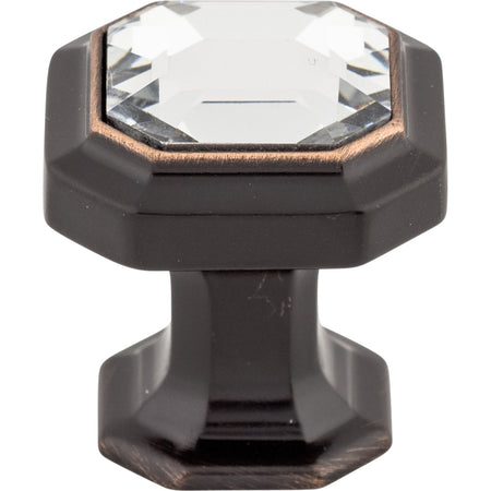 Top Knobs TK390TB: 1-1/8" Emerald Octagonal Cabinet Knob - Clear Crystal/Tuscan Bronze