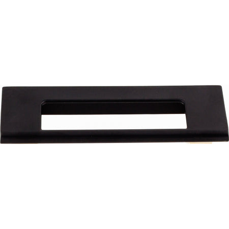 Top Knobs TK520BLK: 3-3/4" cc Europa Tab Cabinet Pull - Flat Black
