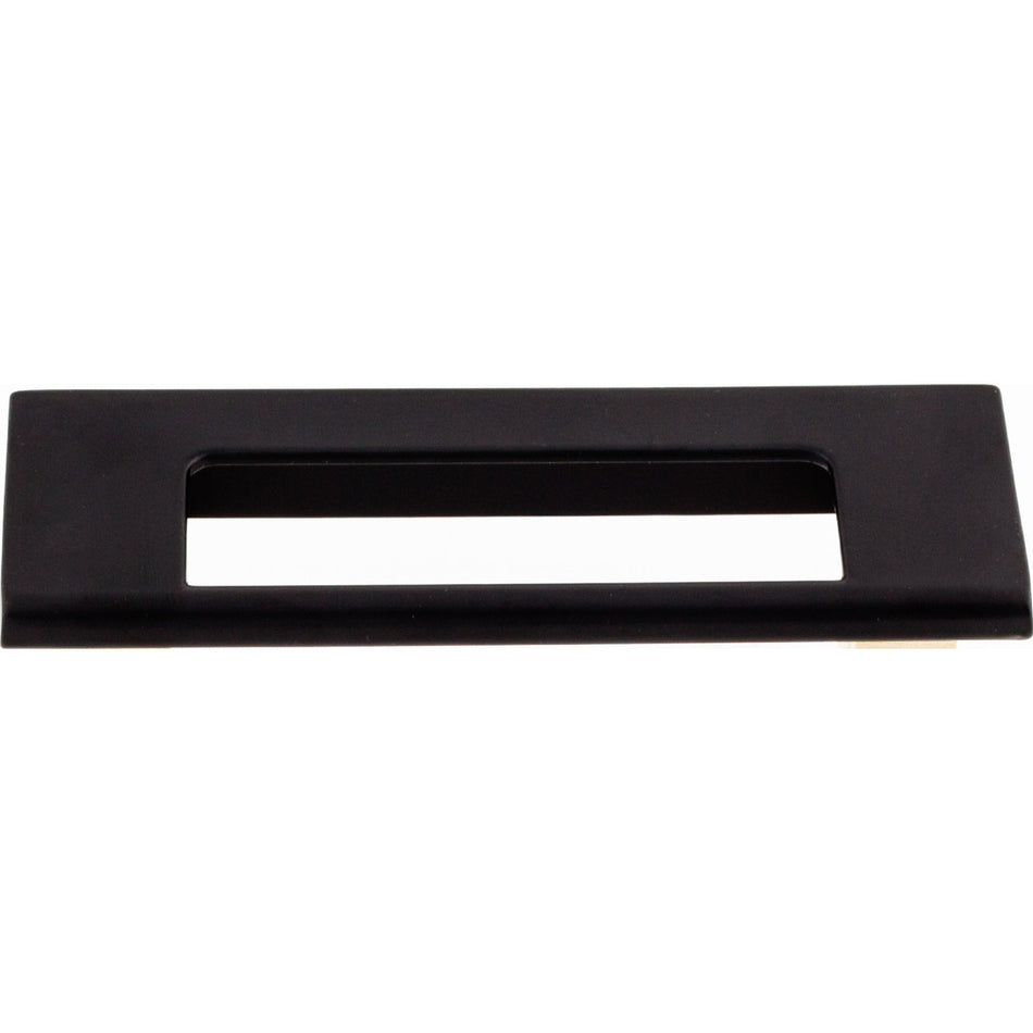 Top Knobs TK520BLK: 3-3/4" cc Europa Tab Cabinet Pull - Flat Black