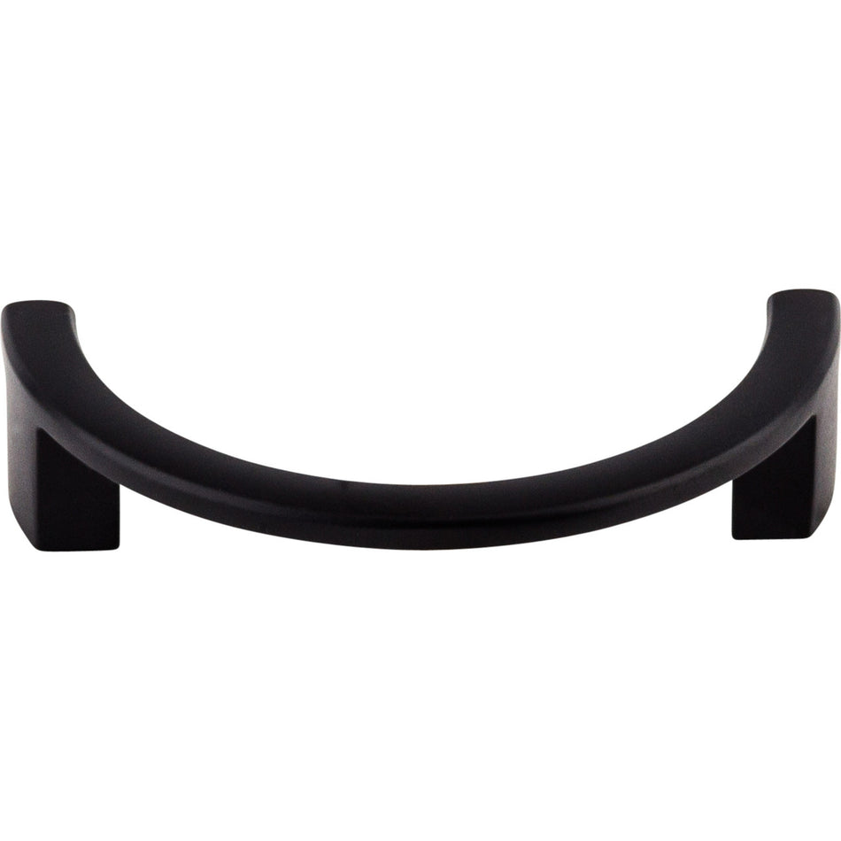 Top Knobs TK53BLK: 3-1/2" cc Sanctuary Half Circle Cabinet Pull - Flat Black