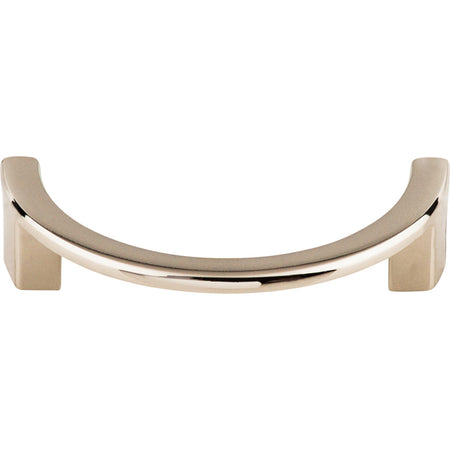 Top Knobs TK53PN: 3-1/2" cc Sanctuary Half Circle Cabinet Pull - Polished Nickel