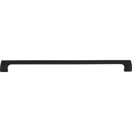 Top Knobs TK547BLK: 12" cc Holland Rectangular Bar Cabinet Pull - Flat Black
