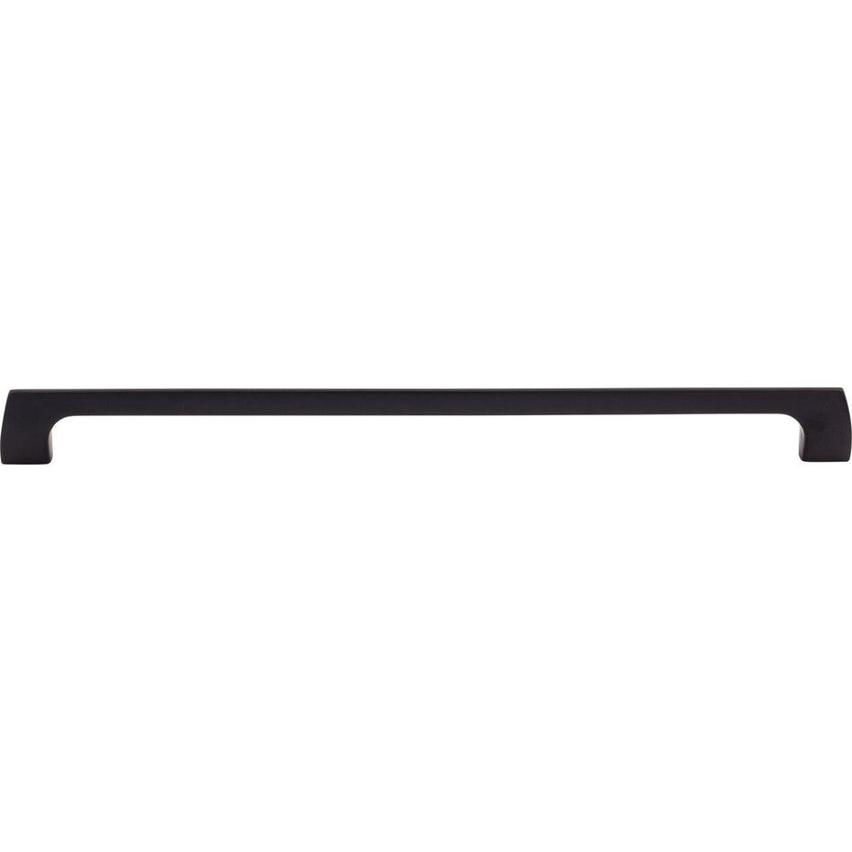 Top Knobs TK547BLK: 12" cc Holland Rectangular Bar Cabinet Pull - Flat Black