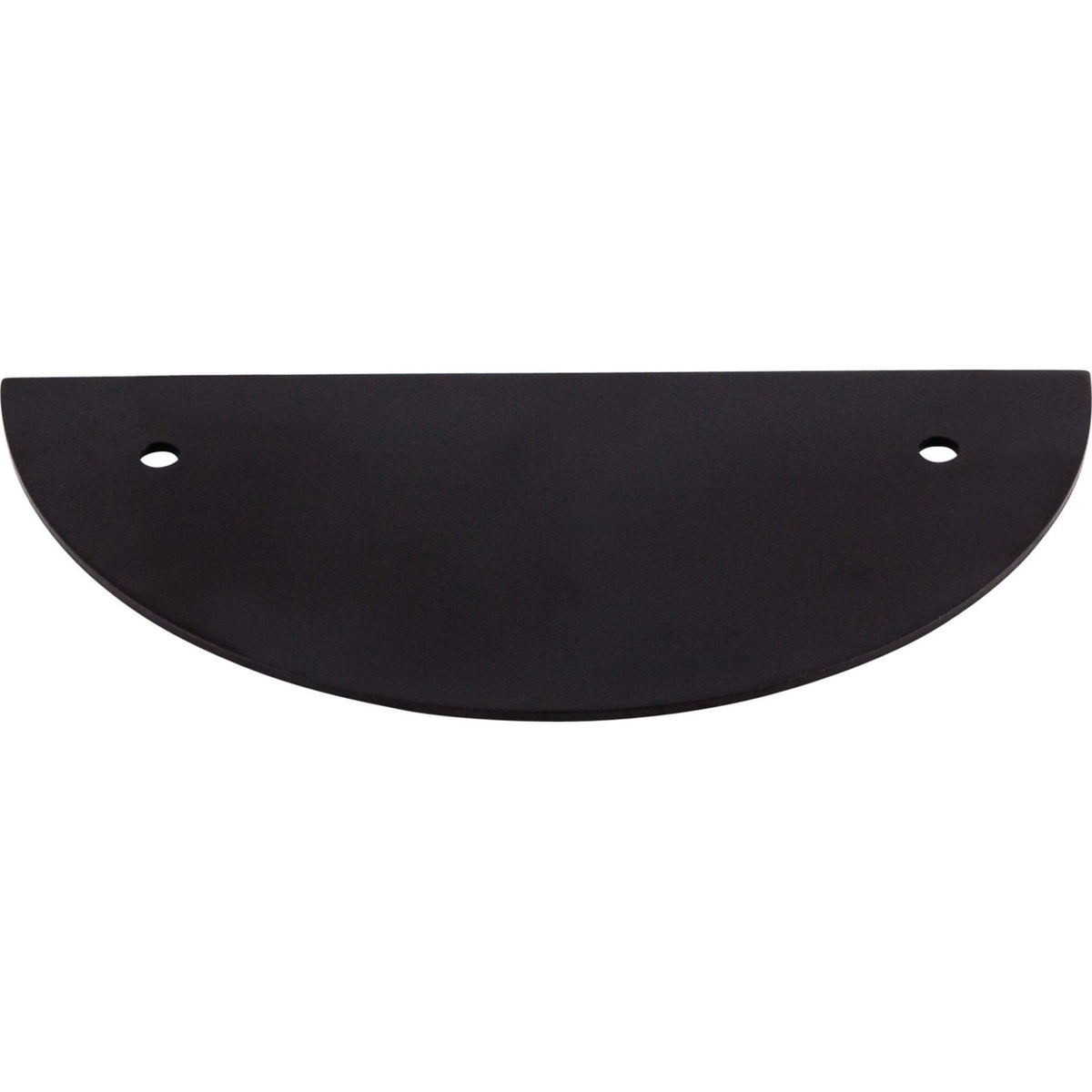 Top Knobs TK54BLK: 3-1/2" cc Sanctuary Half Circle Backplate - Flat Black