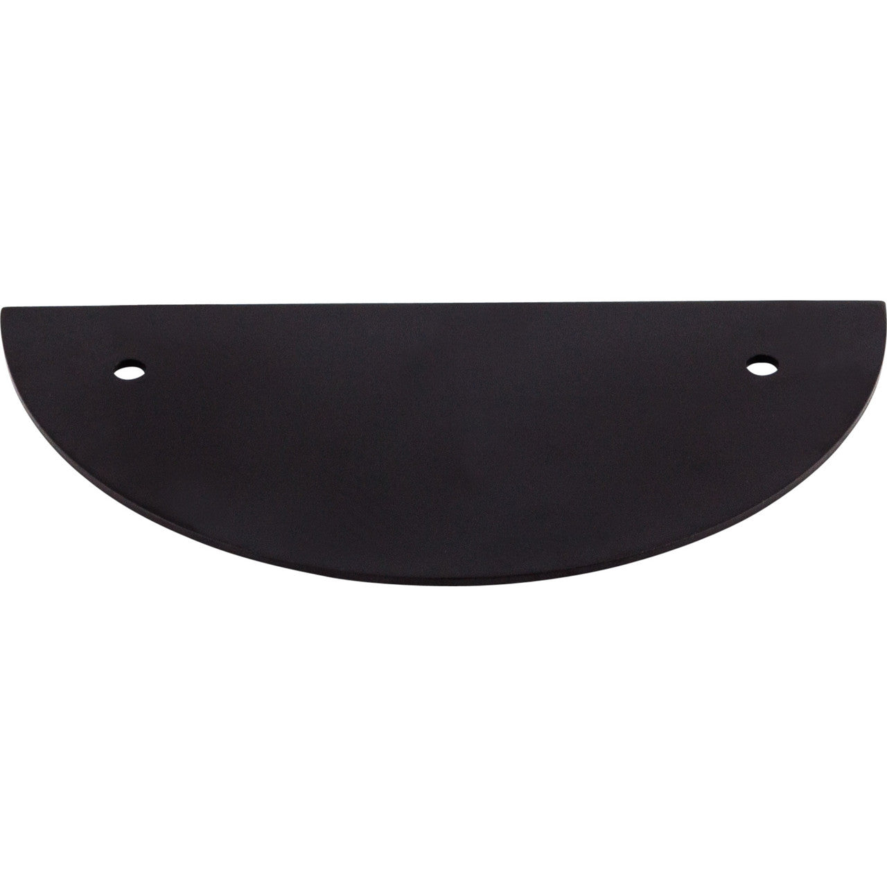 Top Knobs TK54BLK: 3-1/2" cc Sanctuary Half Circle Backplate - Flat Black