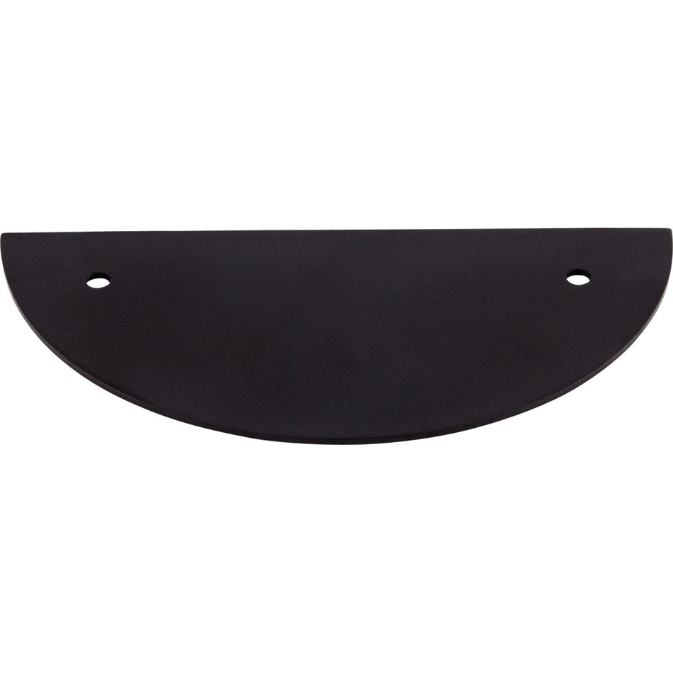 Top Knobs TK54BLK: 3-1/2" cc Sanctuary Half Circle Backplate - Flat Black
