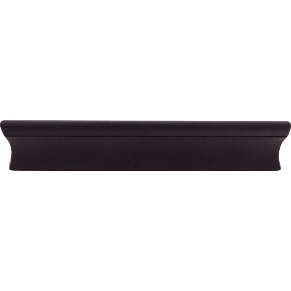 Top Knobs TK554BLK: 5" cc Glacier Tab Cabinet Pull - Flat Black