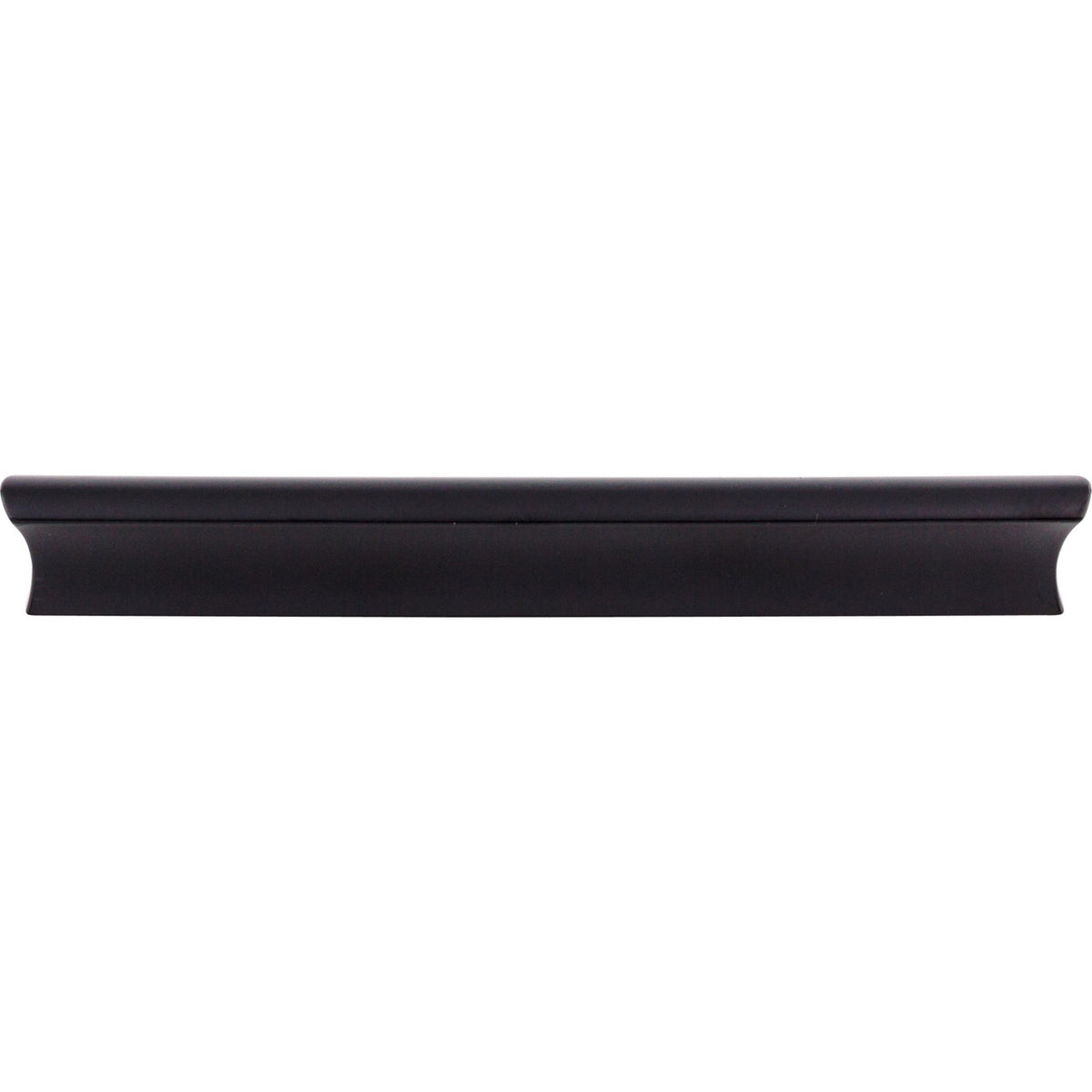 Top Knobs TK555BLK: 6" cc Glacier Euro Bar Cabinet Pull - Flat Black