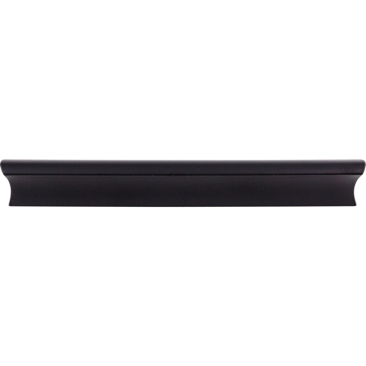 Top Knobs TK555BLK: 6" cc Glacier Euro Bar Cabinet Pull - Flat Black