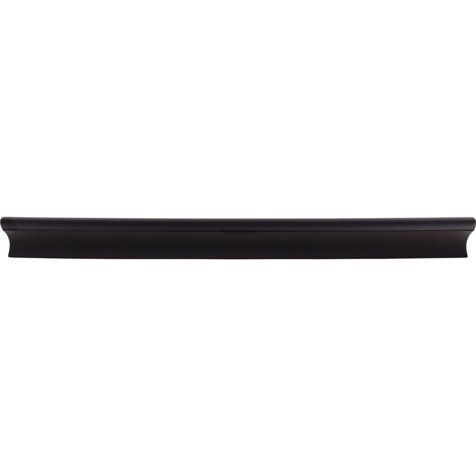 Top Knobs TK557BLK: 9-15/16" cc Glacier Euro Bar Cabinet Pull - Flat Black