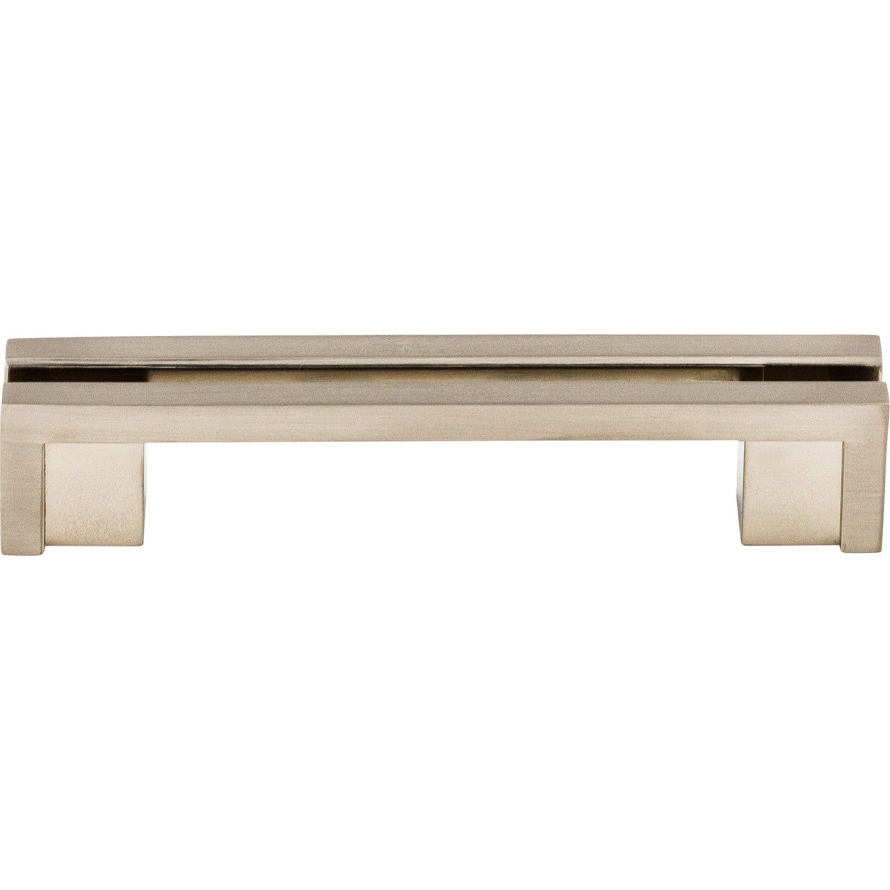 Top Knobs TK55BSN: 3-1/2" cc Sanctuary Flat Rail Bar Cabinet Pull - Brushed Satin Nickel