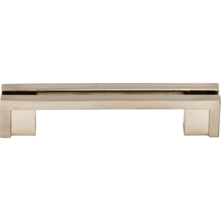 Top Knobs TK55BSN: 3-1/2" cc Sanctuary Flat Rail Bar Cabinet Pull - Brushed Satin Nickel