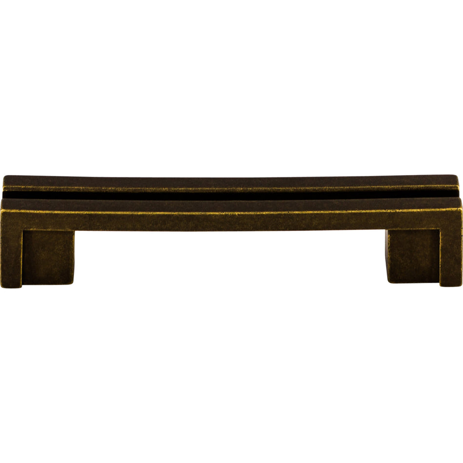 Top Knobs TK55GBZ: 3-1/2" cc Sanctuary Flat Rail Bar Cabinet Pull - German Bronze