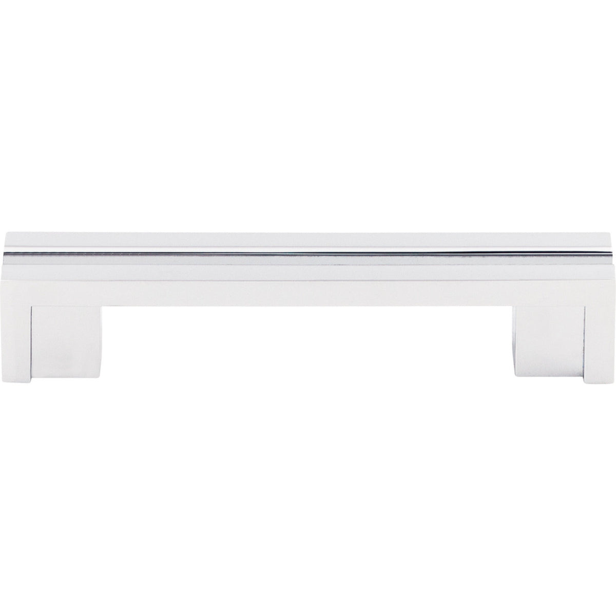 Top Knobs TK55PC: 3-1/2" cc Sanctuary Flat Rail Bar Cabinet Pull - Polished Chrome